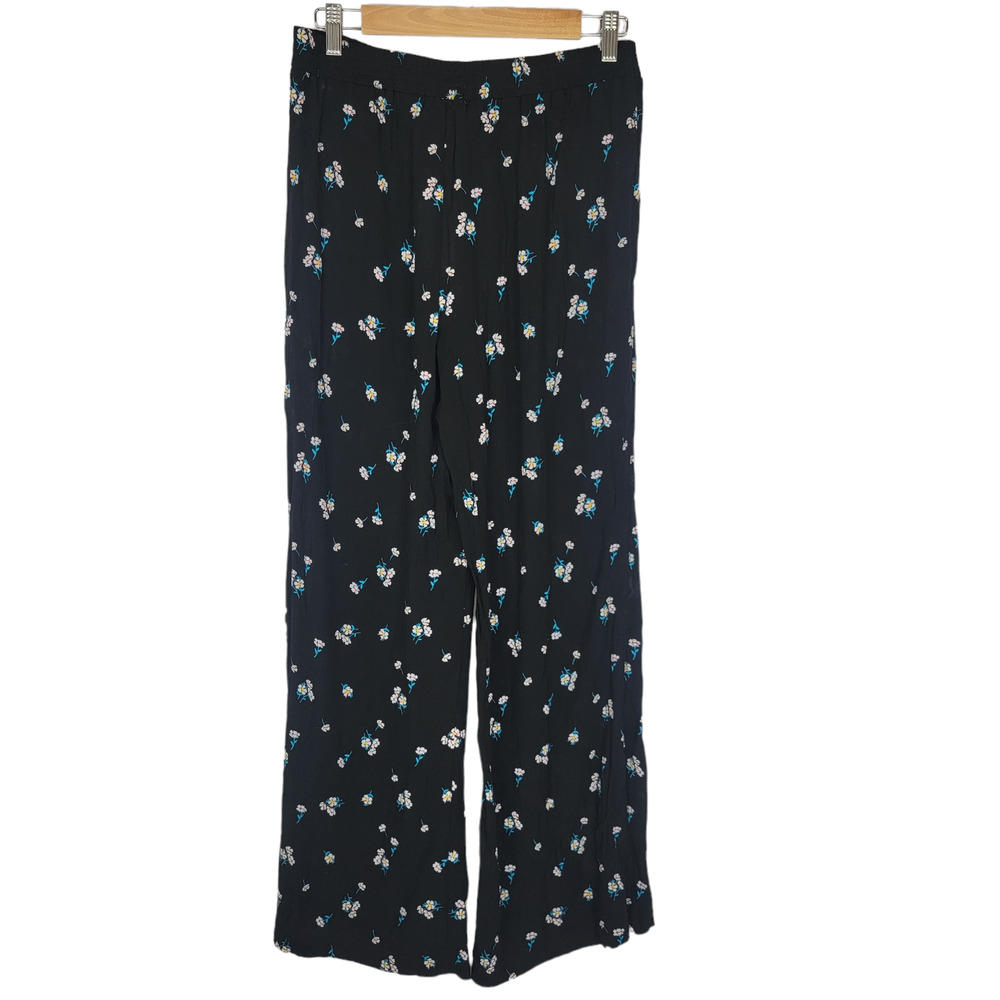 Hiatus Black Floral Semi-Sheer Beach Pants M